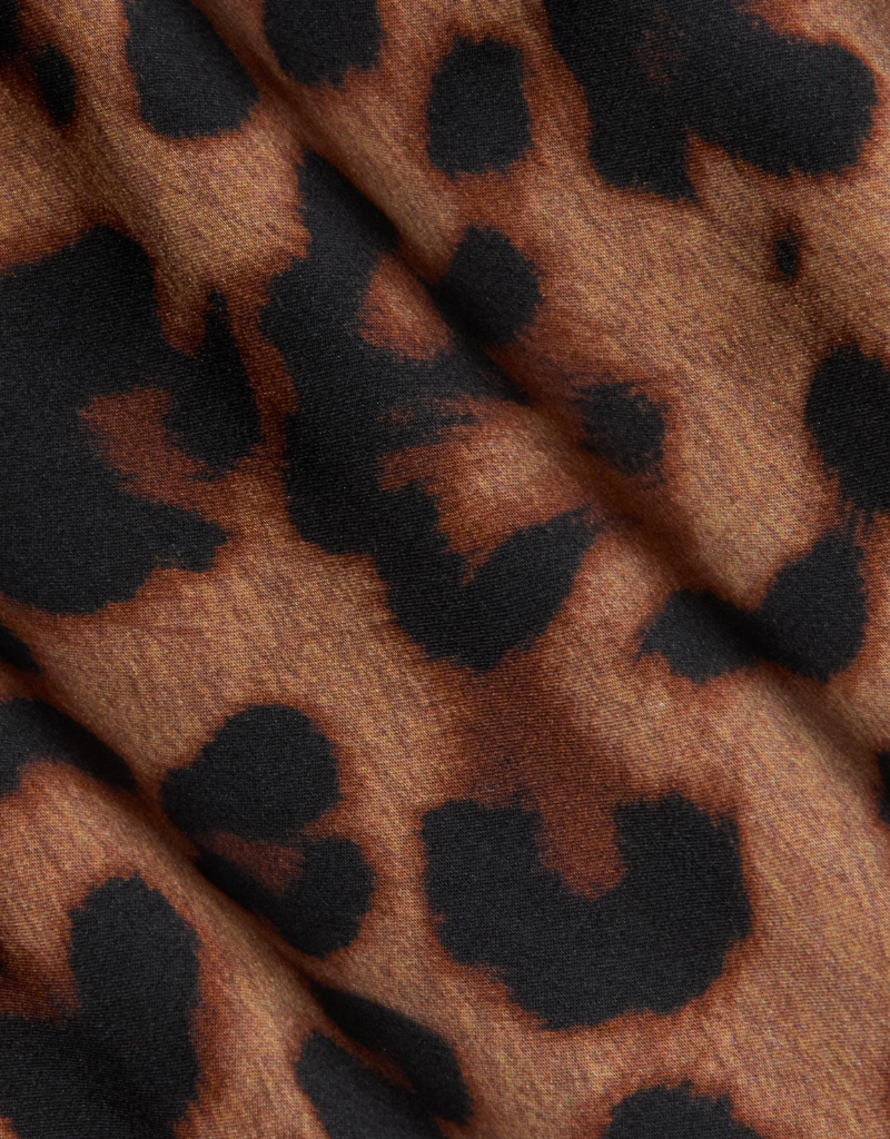 L'agence Seridie Mid Length Slip Dress in Brown Multi Amur Leopard