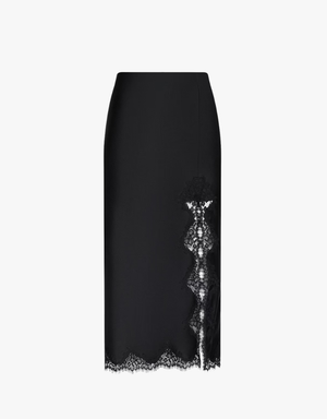 L'agence Tico Lace Midi Skirt in Black