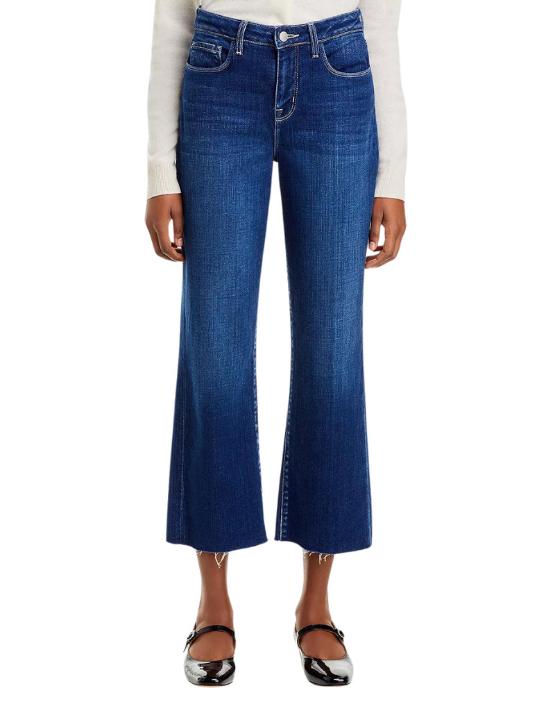 L'agence Wanda Cropped Wide Leg Jeans in Sutton