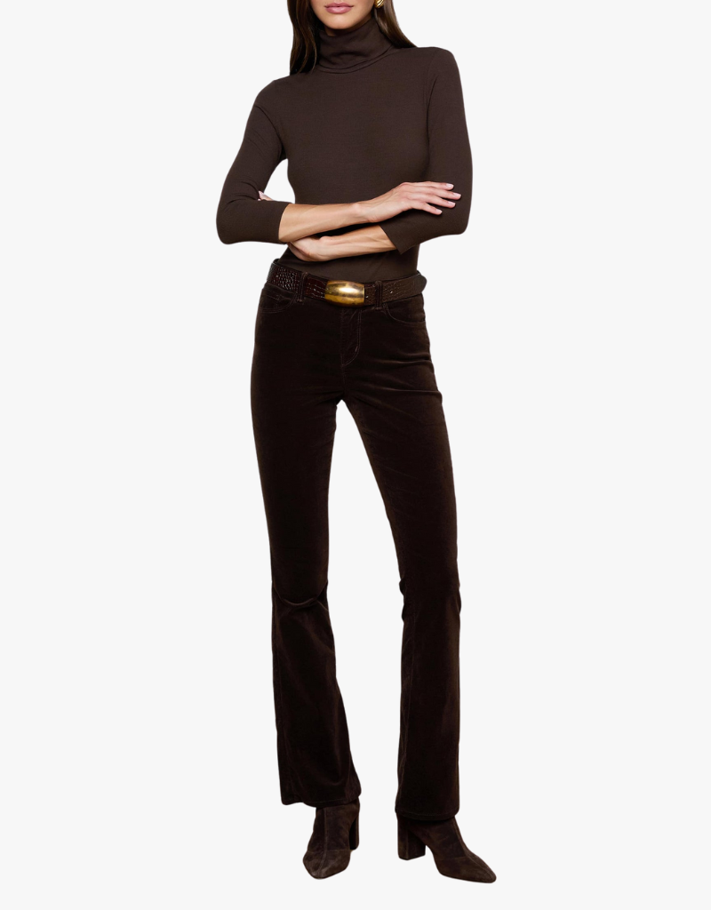 L'agence Aja Turtleneck 3/4 Sleeve in Coffee Bean