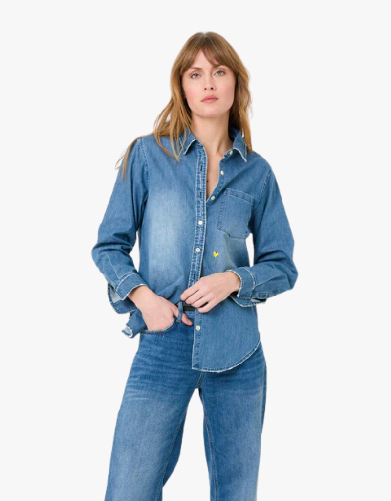 Kerri Rosenthal Denim Shirt Lightweight in True Denim