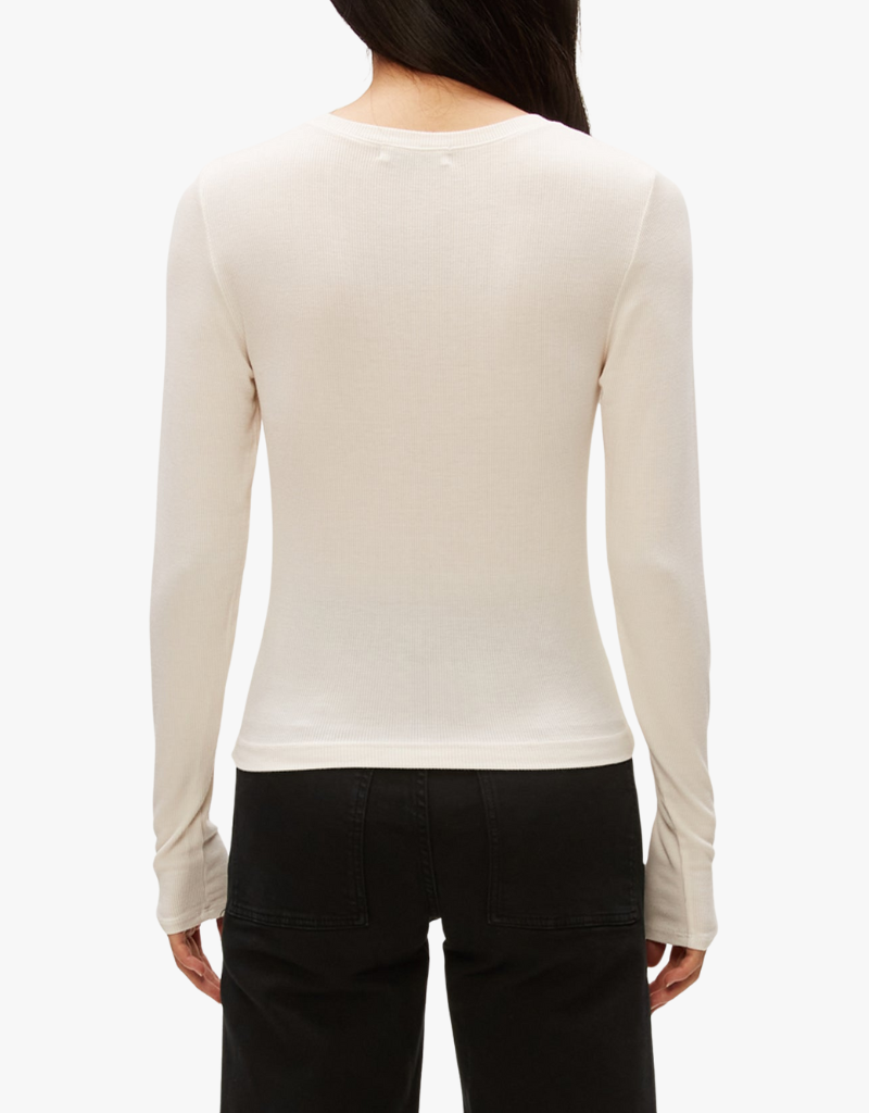 Michael Stars Finn Cropped Crew Neck in Chalk