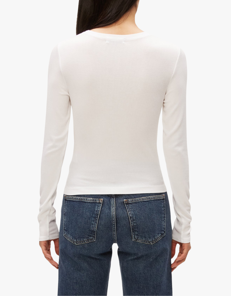 Michael Stars Finn Cropped Crew Neck in White