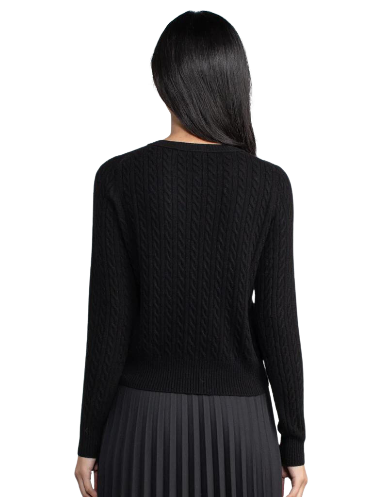 Margaret O'Leary Baby Cable Pullover in Black