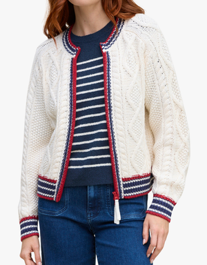 Margaret O'Leary Maritime Zip Jacket in Ivory
