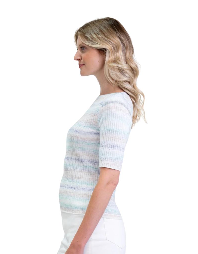 Margaret O'Leary Ombre Rib Tee In Sky