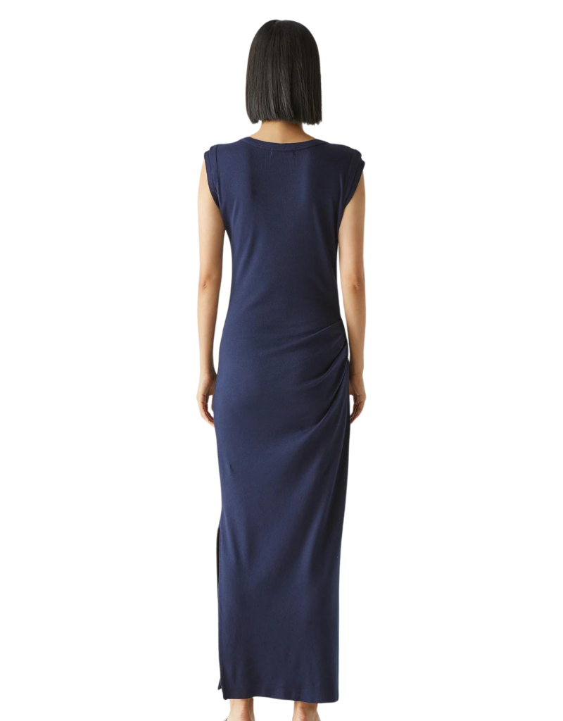 Michael Stars Calliope Power Shoulder Maxi dress in Nocturnal