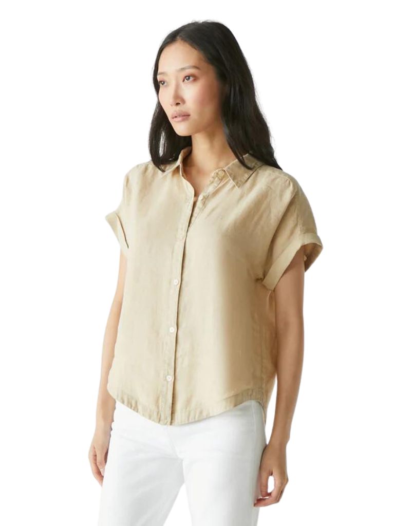 Michael Stars Charlie Button Down in Natural