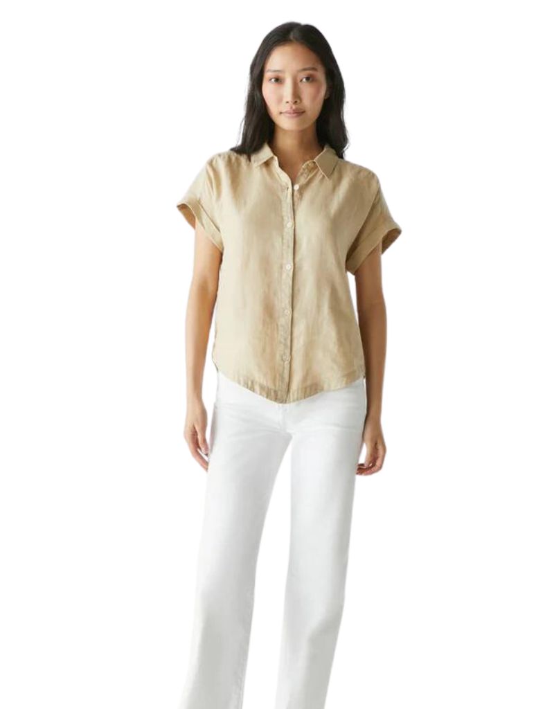 Michael Stars Charlie Button Down in Natural