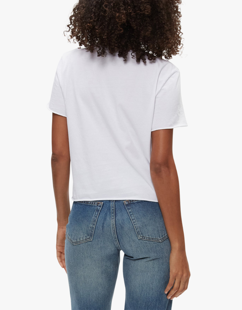 Michael Stars Jackie Raw Edge Crew Neck Tee in White