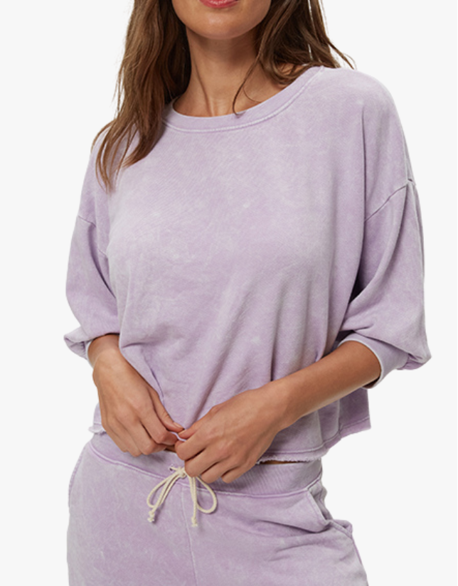 Michael Stars Julia Elbow Puff Sleeve Pullover in Whimsy