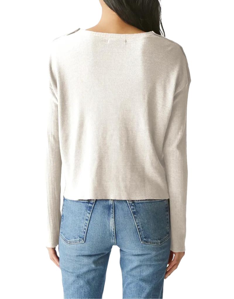 Michael Stars Milo Pullover with Shoulder Snaps in Chalk