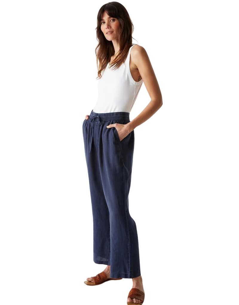 Michael Stars Nolan Pull On Linen Pant in Nocturnal