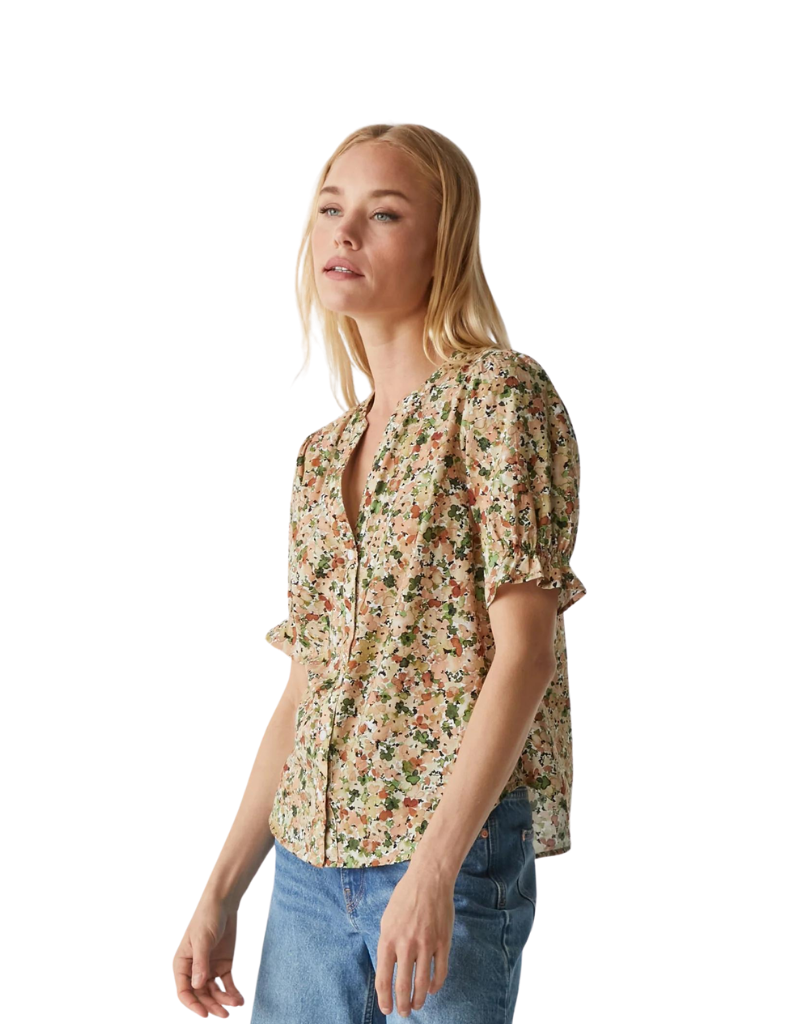 Michael Stars Roxanne Button Down Top in Neutral Combo