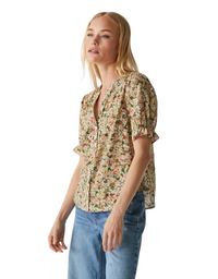 Michael Stars Roxanne Button Down Top in Neutral Combo