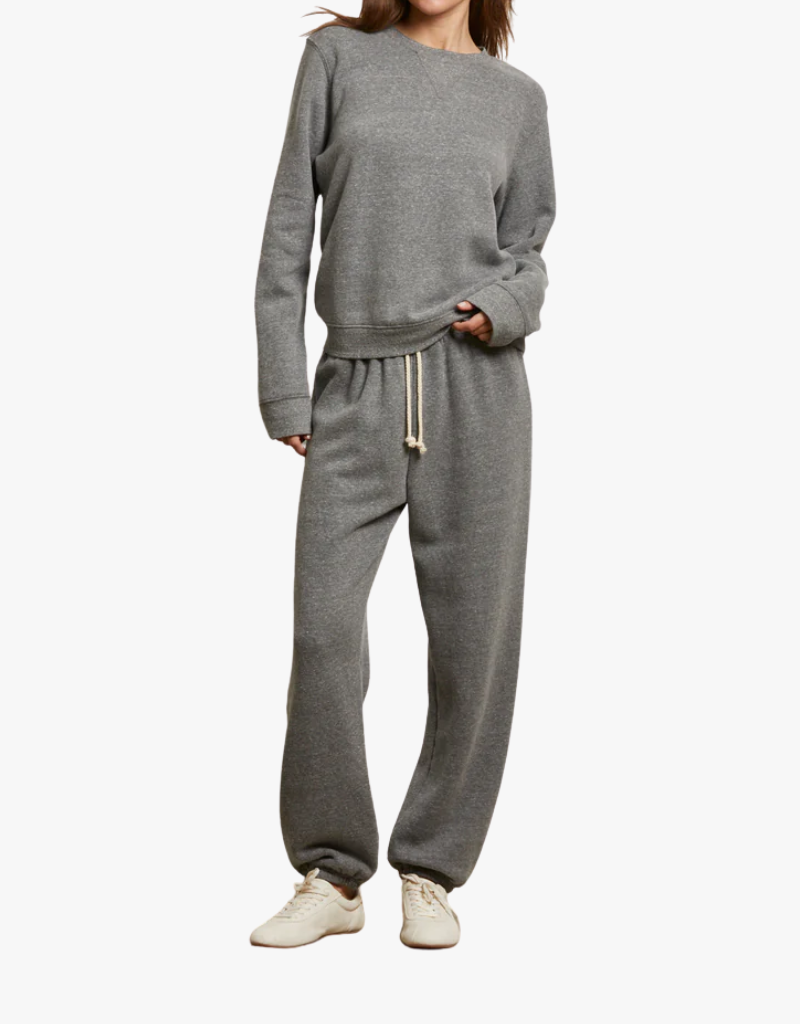 Perfect White Tee Michelle Fleece Jogger in Dark Heather Grey