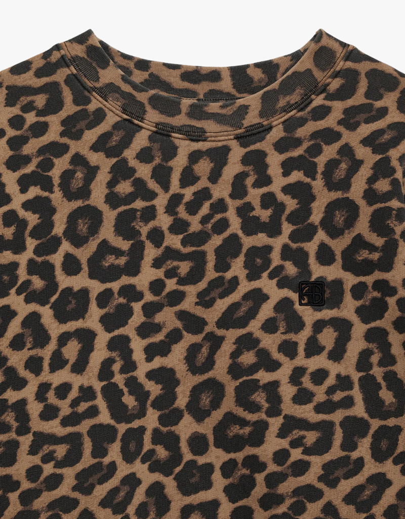 Anine Bing Miles Sweatshirt in Black and Brown Leopard