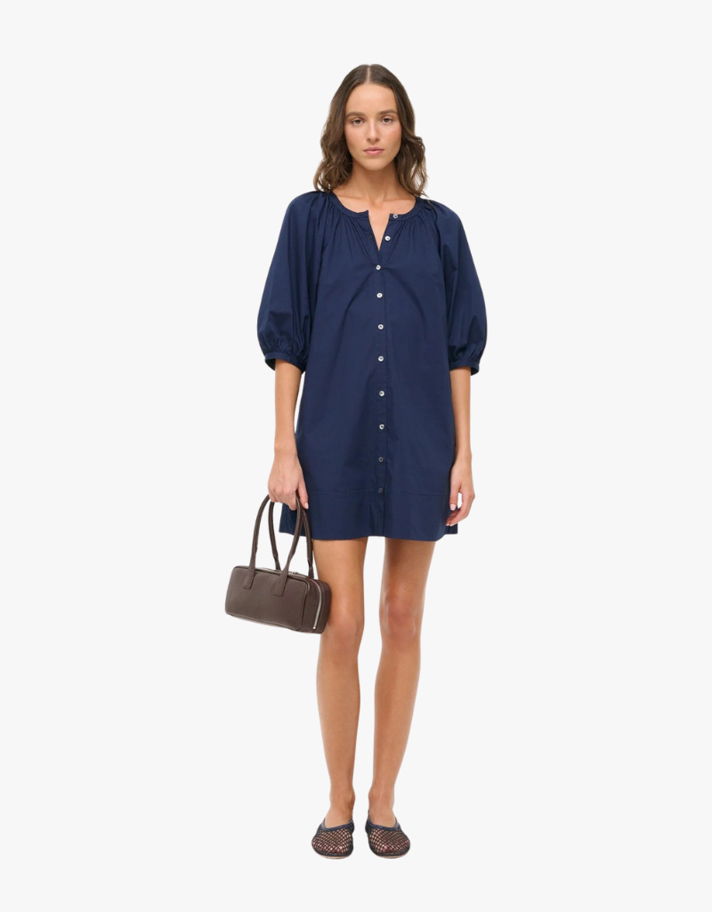 Staud Vincent Mini Dress in Navy