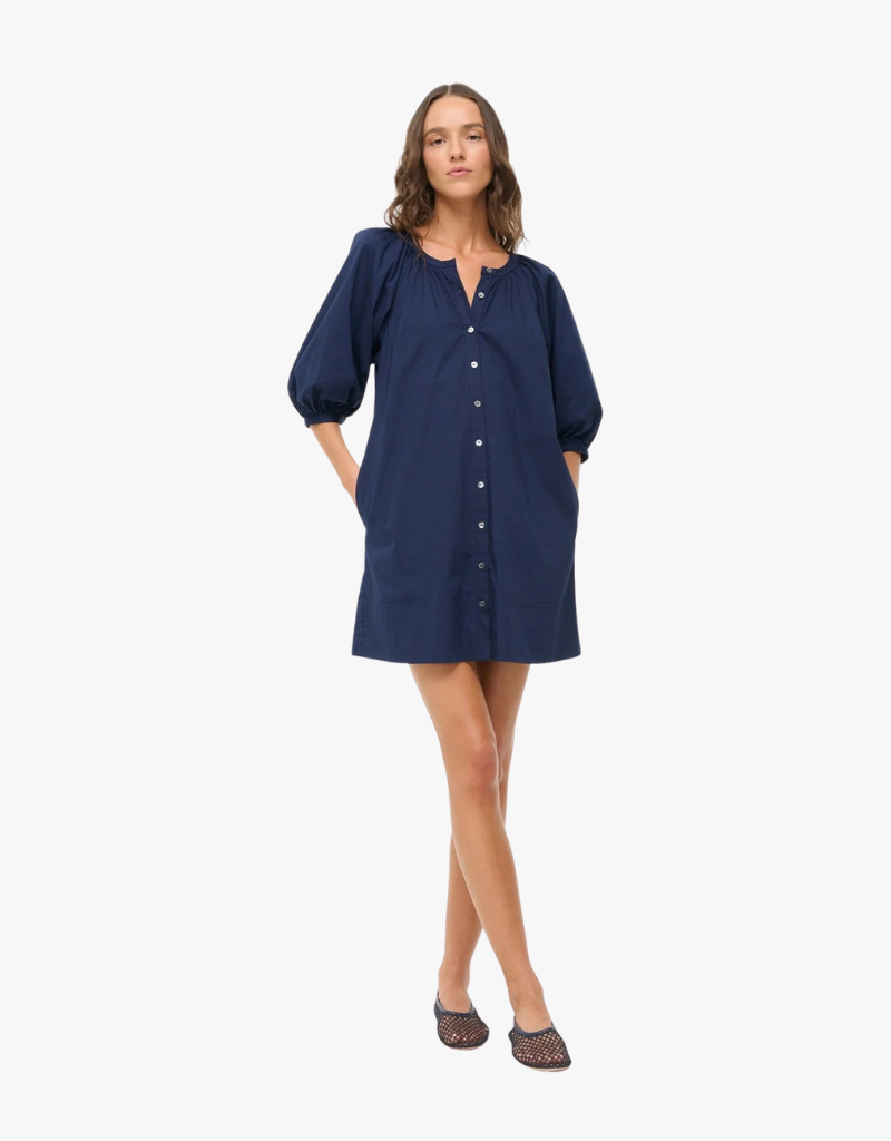 Staud Vincent Mini Dress in Navy