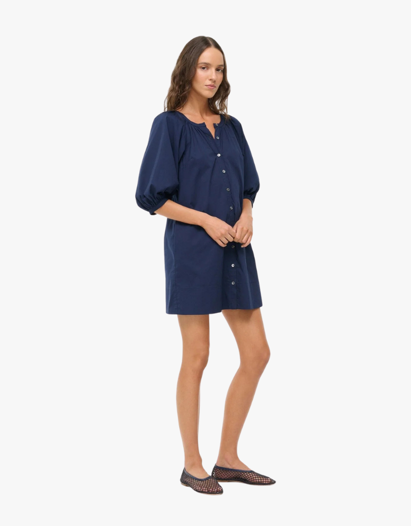 Staud Vincent Mini Dress in Navy