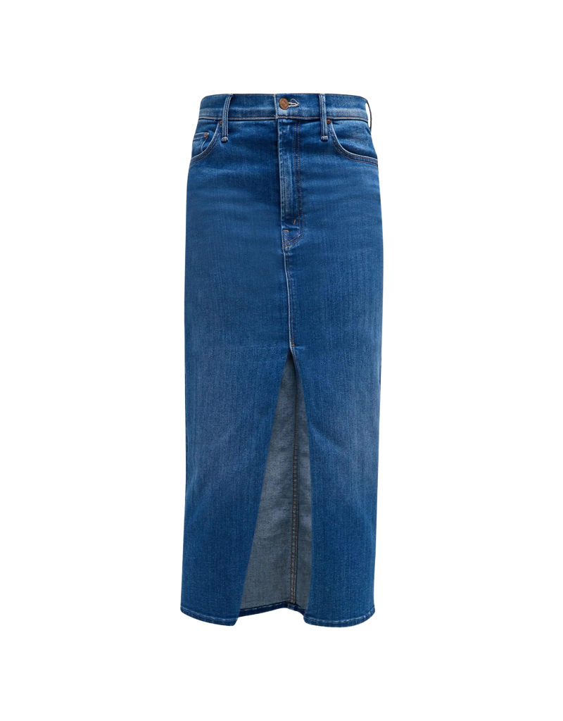Mother The Reverse Pencil Pusher Denim Skirt in Hue Are You