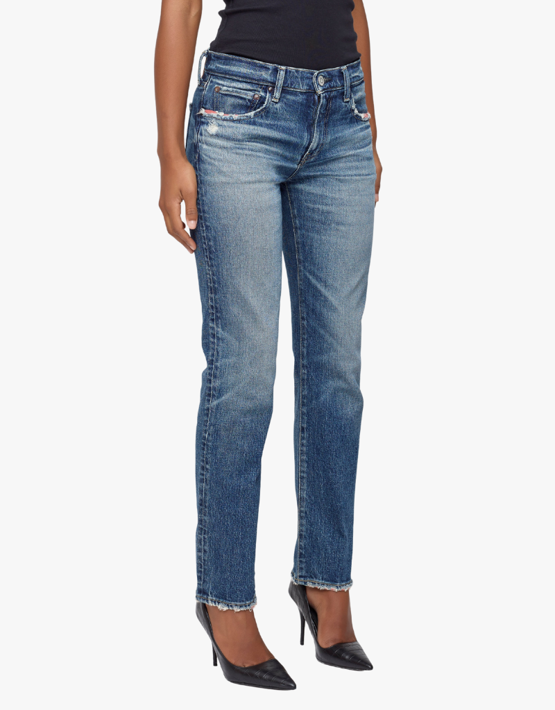 Moussy MV Ensley Slim Straight Jeans in Blue