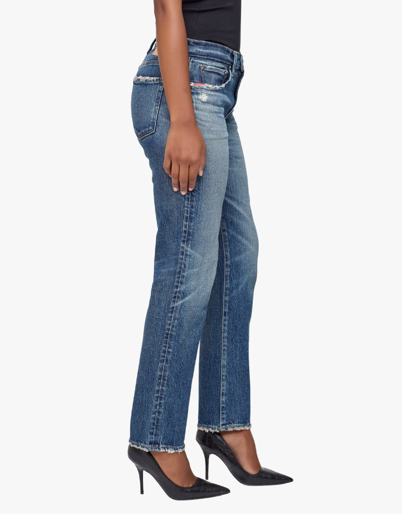 Moussy MV Ensley Slim Straight Jeans in Blue