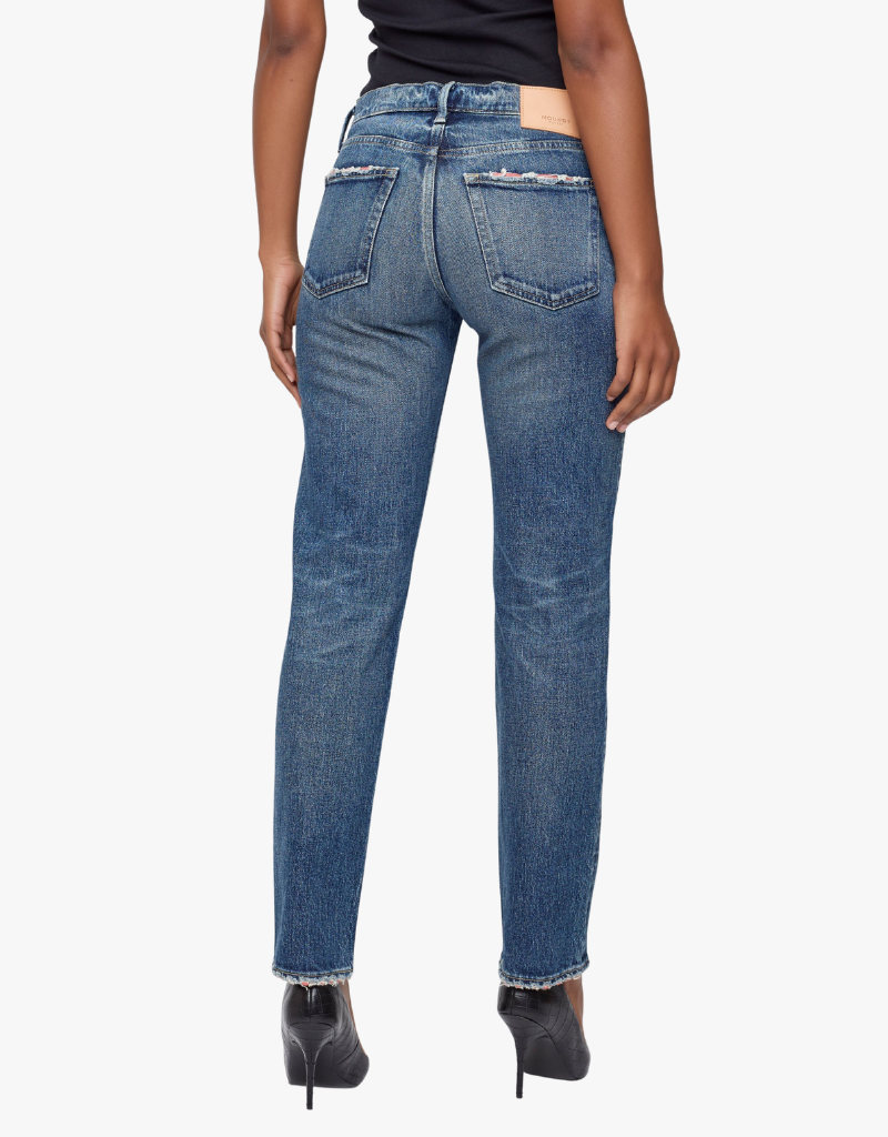 Moussy MV Ensley Slim Straight Jeans in Blue