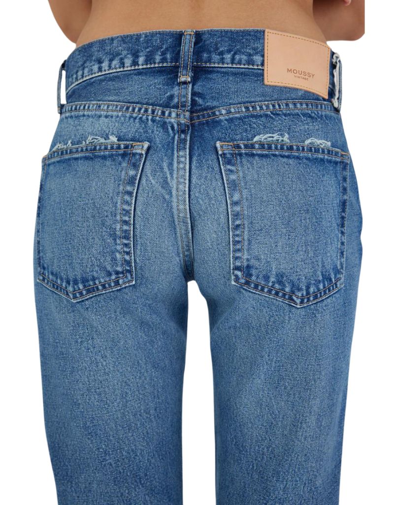 Moussy Vintage Foxwood Straight Jeans in Blue