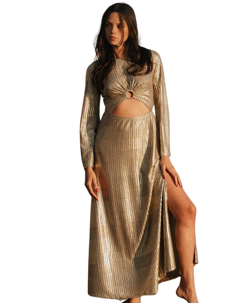 Nightcap Clothing Starlit Cutout Gown in Gold