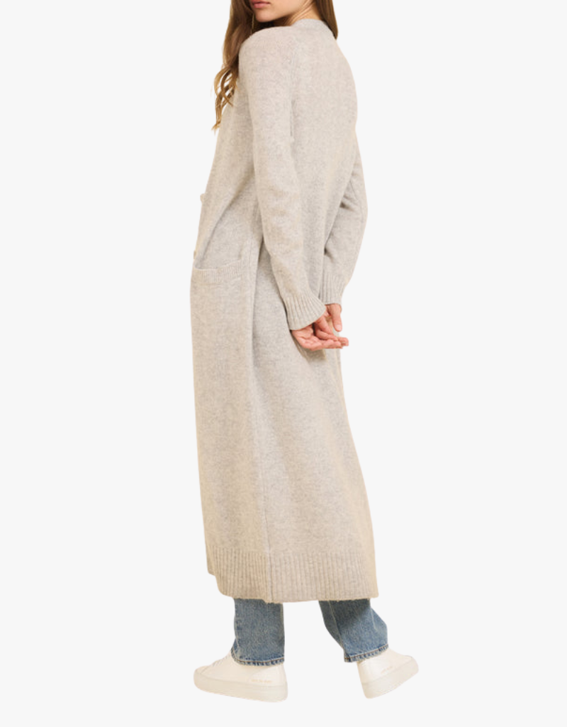 One Grey Day Morgan Cashmere Duster in Heather Grey