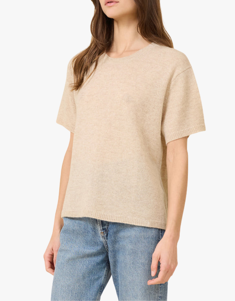 One Grey Day Sloane Cashmere Tshirt in Oatmeal