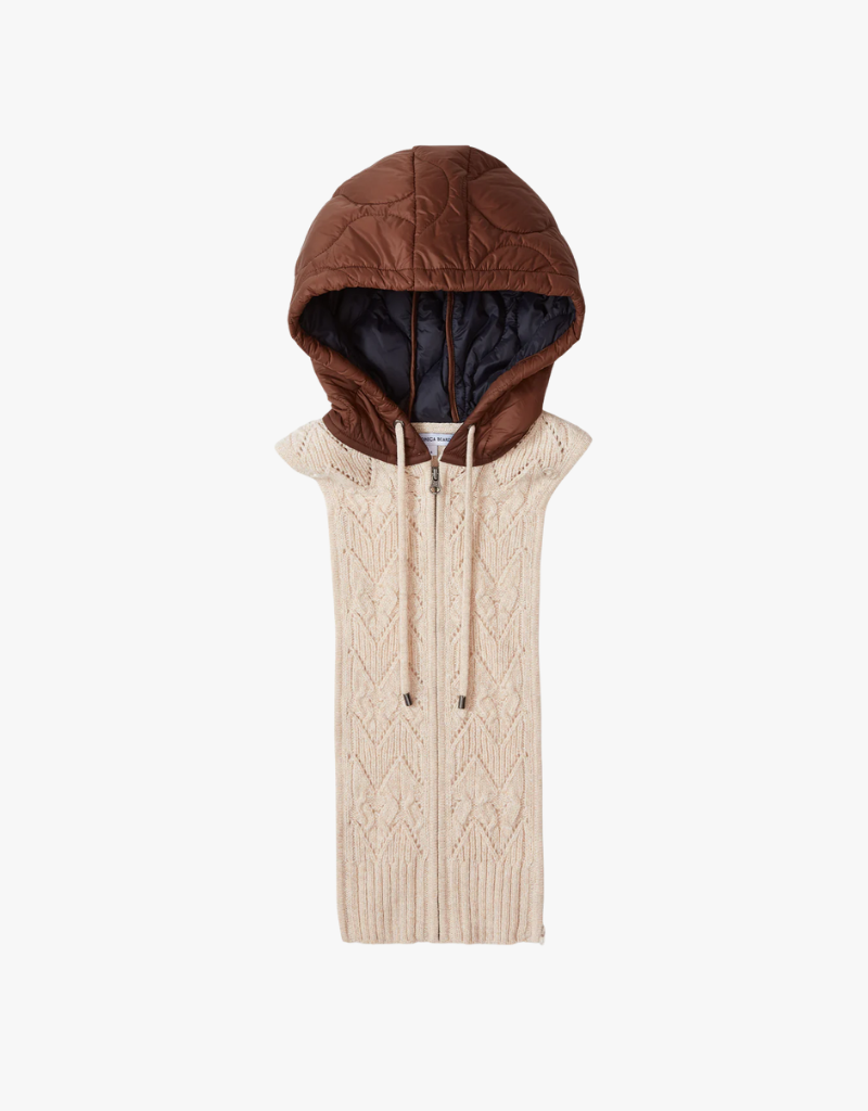 Veronica Beard Orine Hoodie Dickey in Mocha & Heathered Sand