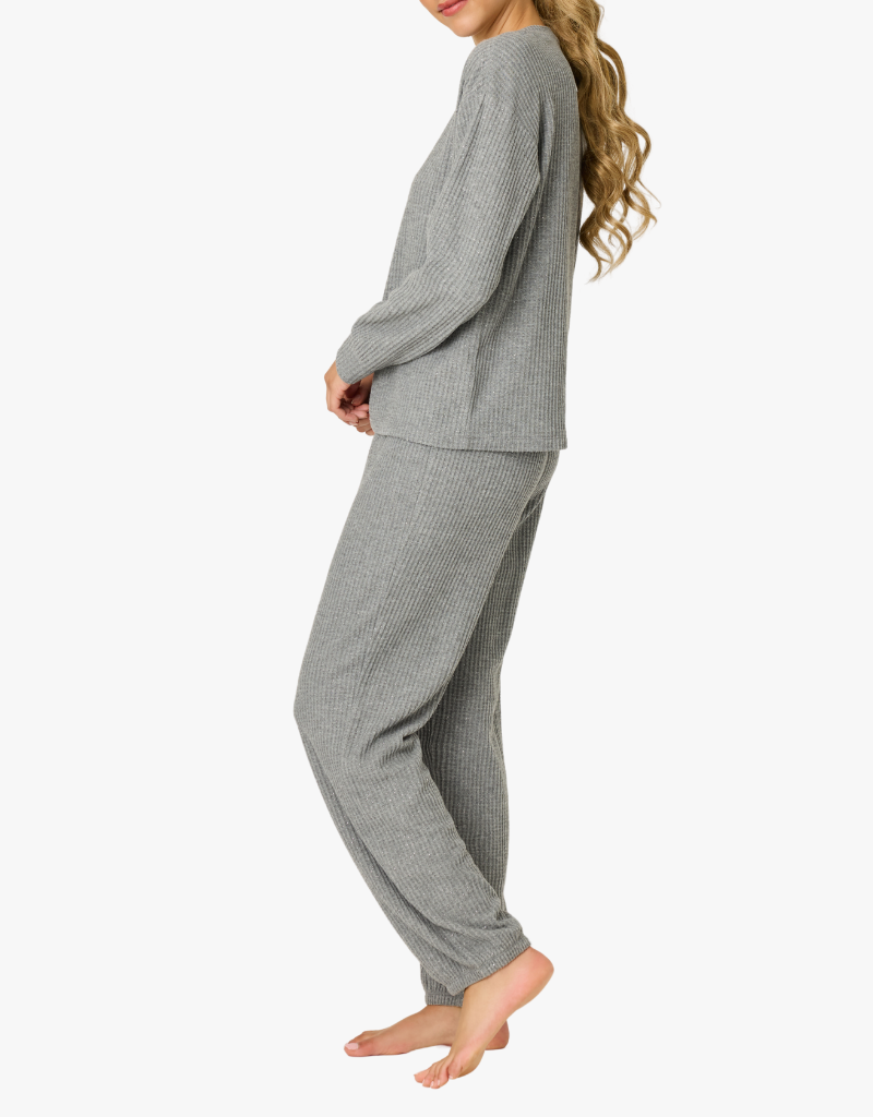P.J. Salvage Fireside Sparkle PJ Set in Heather Charcoal