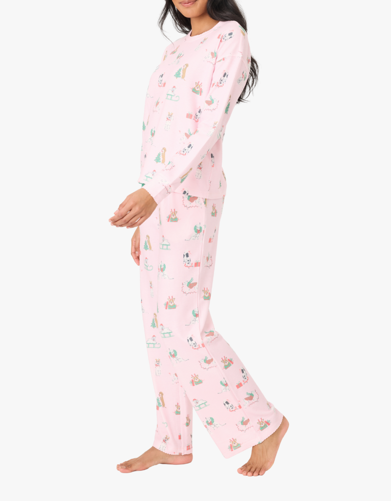 P.J. Salvage Peace & Pawlidays PJ Set in Pink