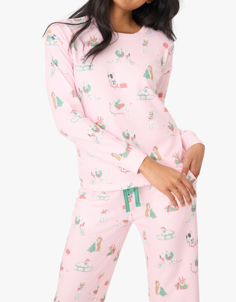 P.J. Salvage Peace & Pawlidays PJ Set in Pink