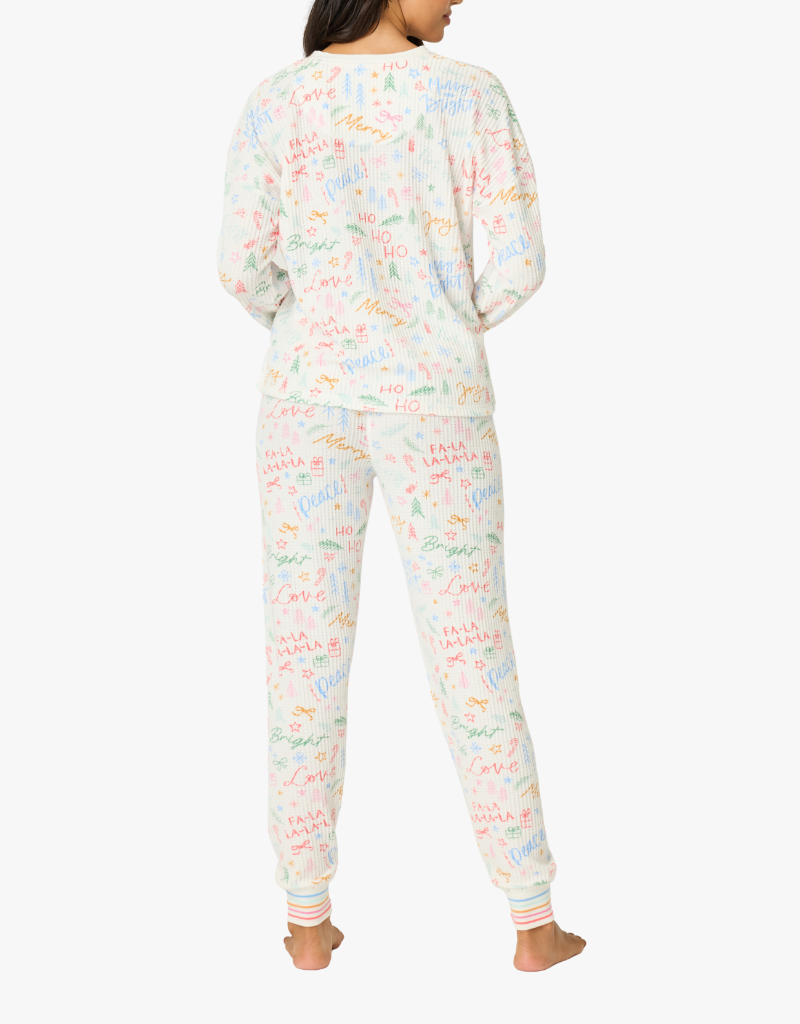 P.J. Salvage Ski Jammie Classics PJ Set in Ivory