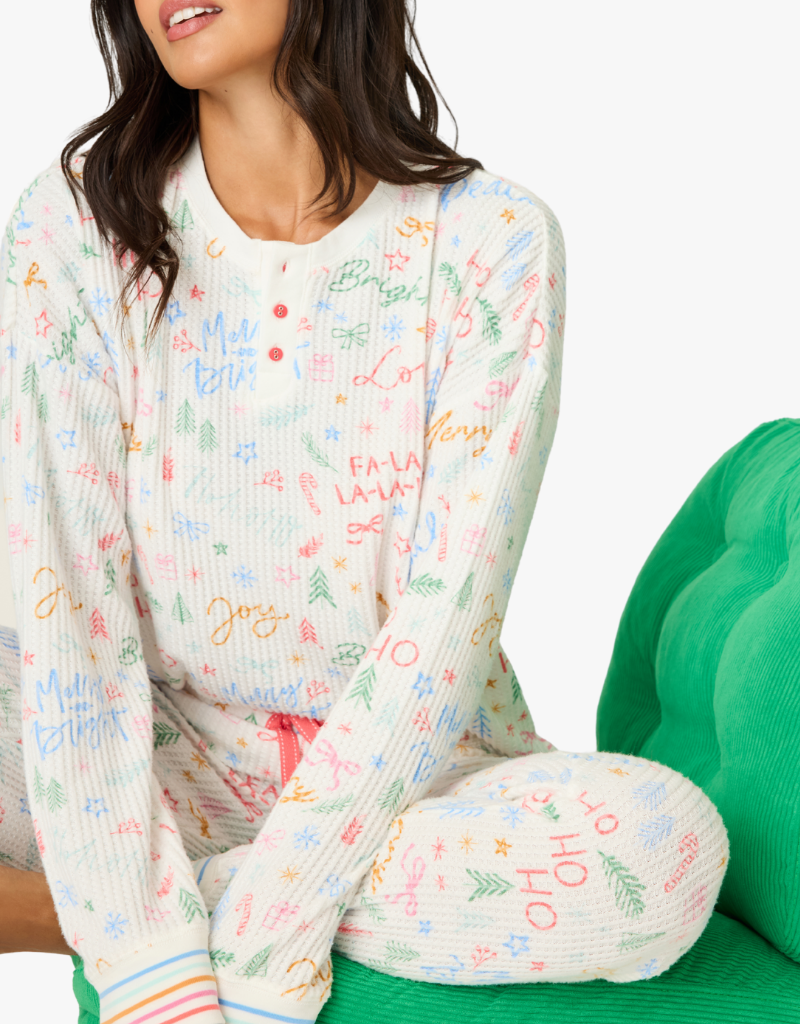 P.J. Salvage Ski Jammie Classics PJ Set in Ivory