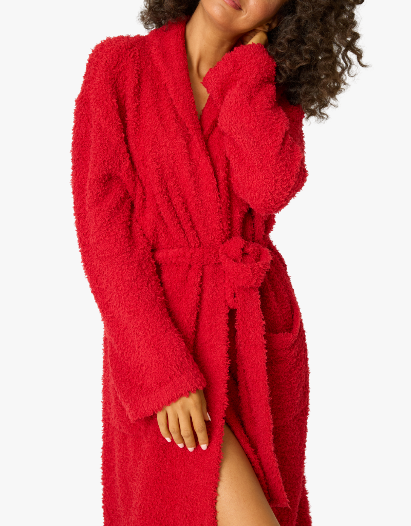 P.J. Salvage Bundle Up Boucle Robe in Samba Red