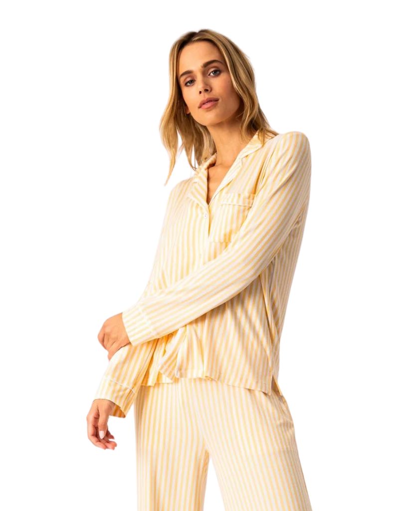 PJ Salvage Lazy Days Long Sleeve Top in Sunshine