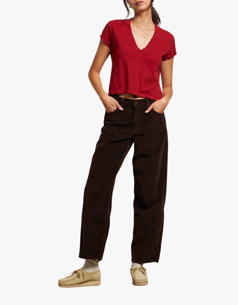 Perfect White Tee Alanis Recycled Cotton V-Neck in Maple