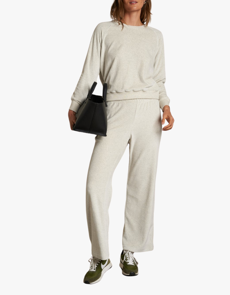 Perfect White Tee Alex Velour Pant in Oatmeal
