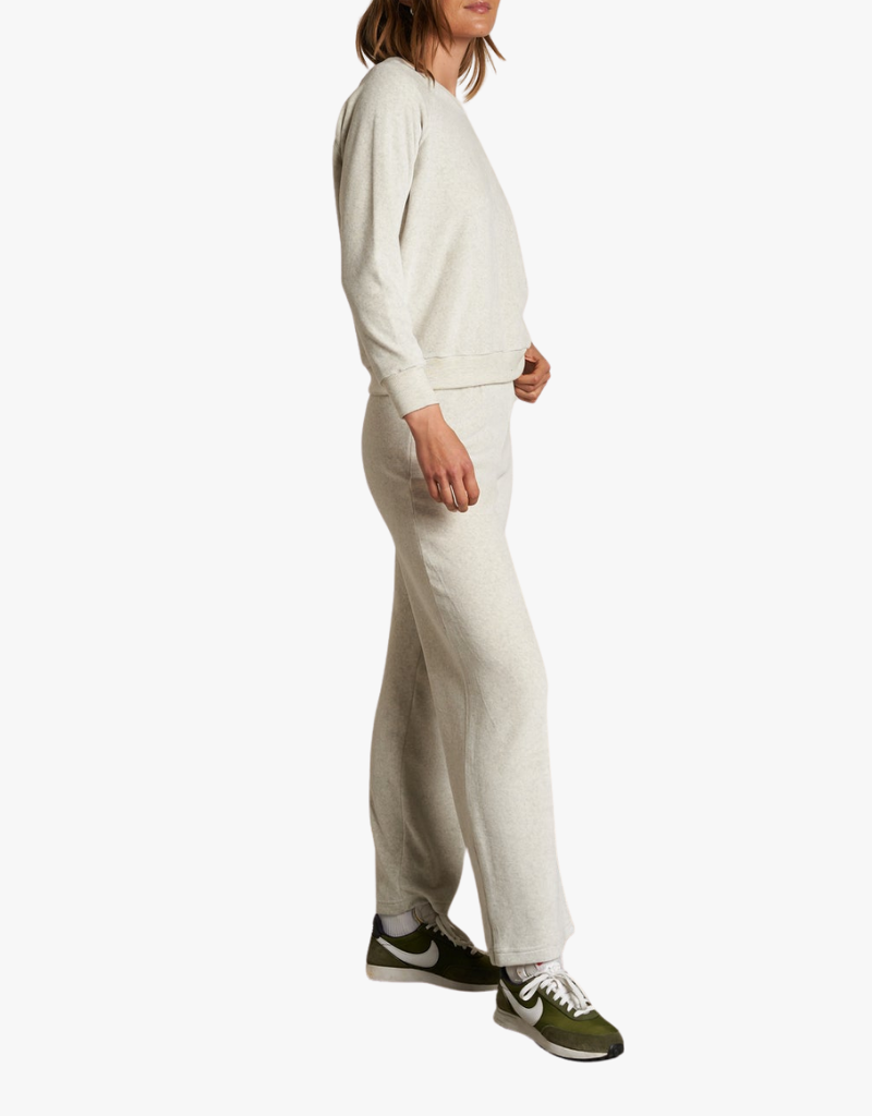 Perfect White Tee Alex Velour Pant in Oatmeal
