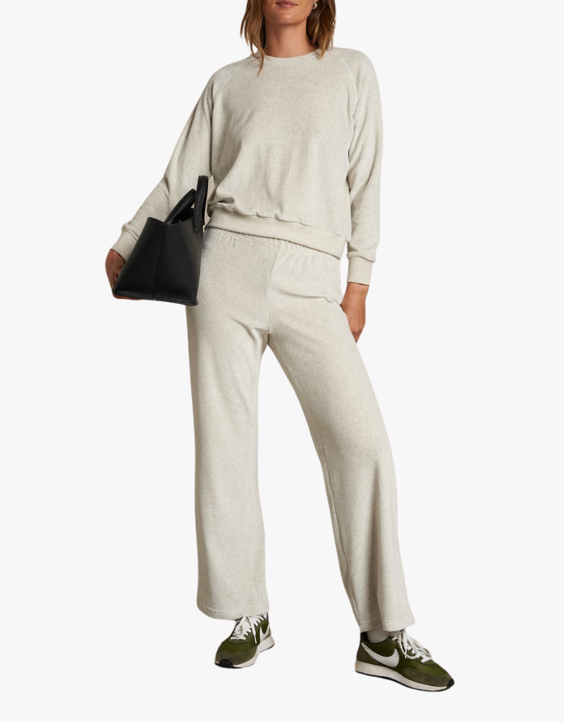 Perfect White Tee Alex Velour Pant in Oatmeal