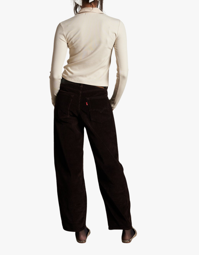 Perfect White Tee Amee Luxe Rib Long Sleeve Button Polo in Sugar