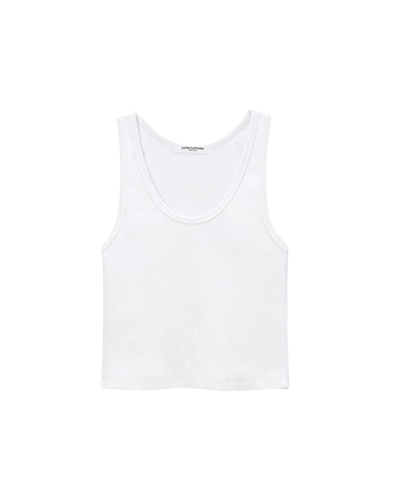 Perfect White Tee Blondie Ribbed Tank in White