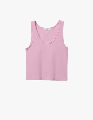 Perfect White Tee Blondie Structured Rib Bra Friendly Tank in Sugar Pink