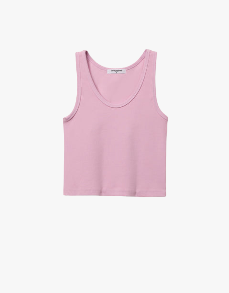 Perfect White Tee Blondie Structured Rib Bra Friendly Tank in Sugar Pink