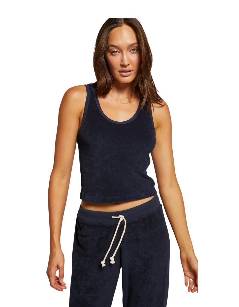 Perfect White Tee Cruise Loop Terry Tank Top in Navy