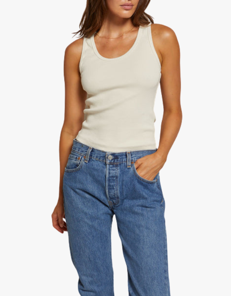 Perfect White Tee Debbie Longer Blondie Tank in Sugar